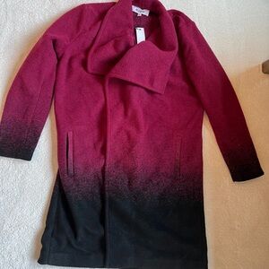 NWT  BB DAKOTA Women's Ombre My Way Coat - Beet Color Size Large $149